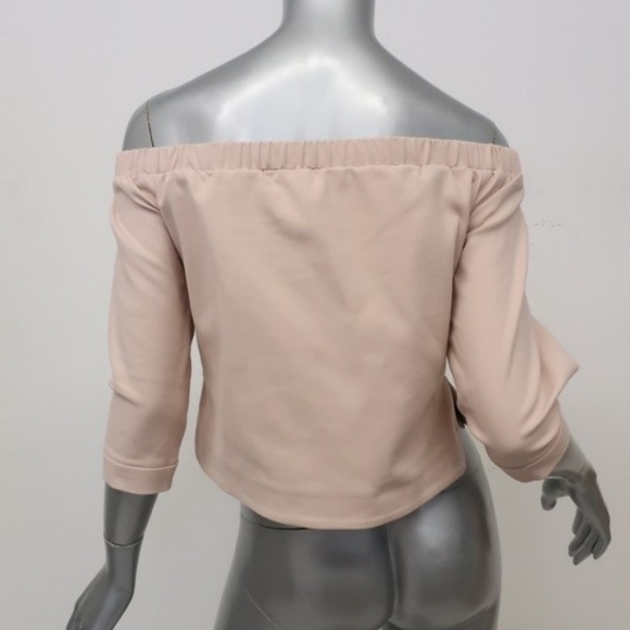 Tibi Off the Shoulder Top Blush Pink Stretch - Picture 5 of 6